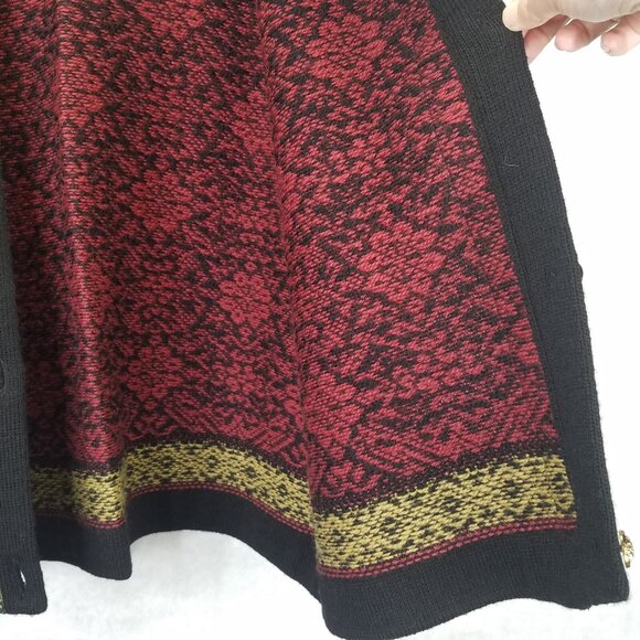 Vintage Norwear Cardigan Womens S Icelandic Red Wool Button Up Nordic Fair Isles - Picture 9 of 16